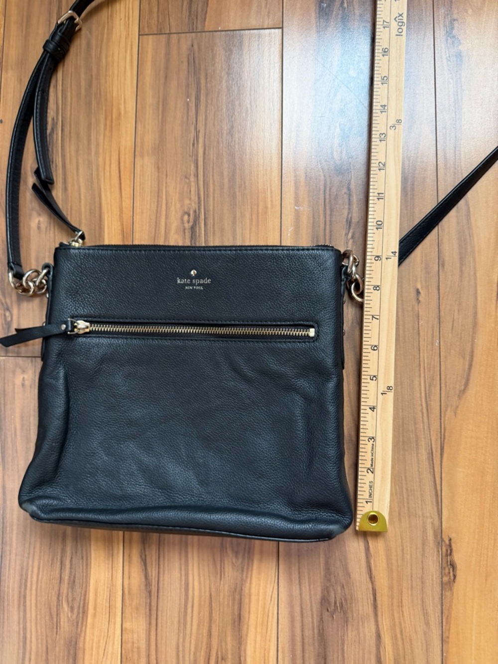 kate spade Black Leather Crossbody with Gold Hardware - Picture 7 of 9